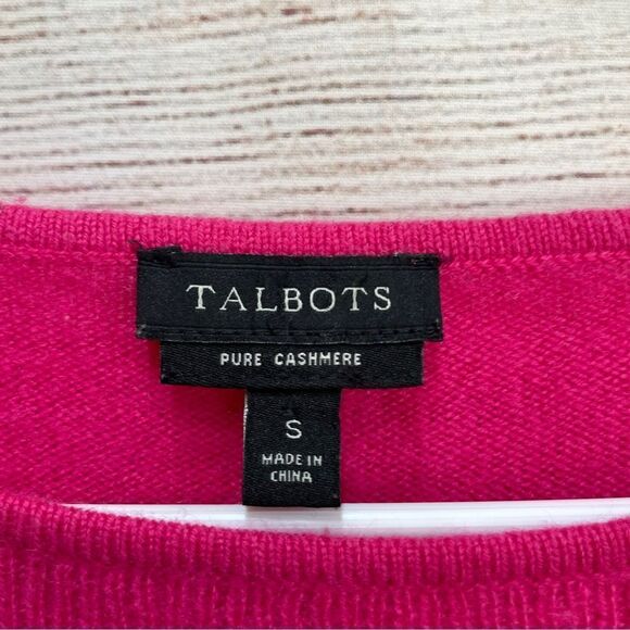 TALBOTS PURE‎ CASHMERE PULLOVER SWEATER IN HOT PINK - Picture 4 of 5